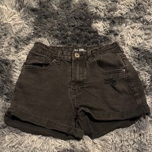Wax Jean Black Denim Shorts
